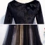 Chic / Beautiful Black Suede Evening Dresses  2020 A-Line / Princess V-Neck Long Sleeve Embroidered Flower Star Rhinestone Floor-Length / Long Formal Dresses