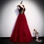 Chic / Beautiful Suede Burgundy Evening Dresses  2020 A-Line / Princess See-through Deep V-Neck Sleeveless Beading Floor-Length / Long Backless Formal Dresses
