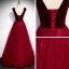 Chic / Beautiful Suede Burgundy Evening Dresses  2020 A-Line / Princess See-through Deep V-Neck Sleeveless Beading Floor-Length / Long Backless Formal Dresses