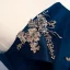 Chic / Beautiful Ink Blue Satin Evening Dresses  2020 A-Line / Princess Strapless Sleeveless Appliques Lace Beading Floor-Length / Long Ruffle Backless Formal Dresses