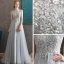 Chic / Beautiful Grey See-through Evening Dresses  2020 A-Line / Princess Scoop Neck Sleeveless Appliques Lace Beading Floor-Length / Long Backless Formal Dresses