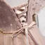Chic / Beautiful Pearl Pink Bridesmaid Dresses 2020 A-Line / Princess Appliques Lace Beading Sash Short Ruffle Backless Wedding Party Dresses