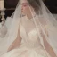 Haut de Gamme Champagne Transparentes Robe De Mariée 2020 Robe Boule Col Haut Manches Courtes Dos Nu Fait main Perlage Glitter Tulle Royal Train
