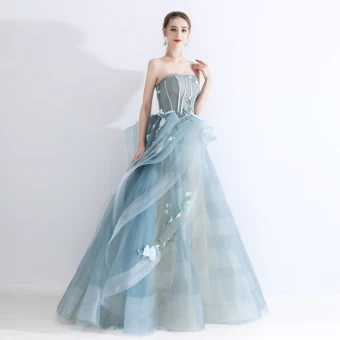Haut De Gamme Vert Jade Robe De Bal 2020 Princesse Amoureux Sans Manches Appliques En Dentelle Perlage Longue Volants Dos Nu Robe De Ceremonie