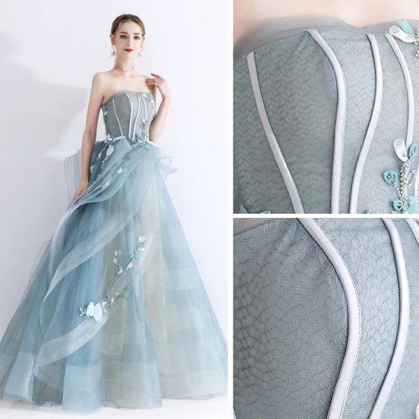 High-end Jade Green Prom Dresses 2020 A-Line / Princess Sweetheart Sleeveless Appliques Lace Beading Floor-Length / Long Ruffle Backless Formal Dresses
