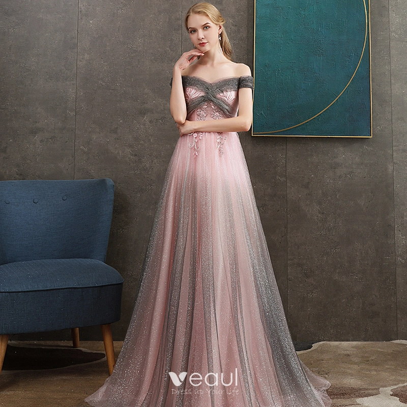 Blushing Pink Lace Tulle Evening Gown Bridal With Long Sleeves And Corset  Back 2019 Collection For Women From Totallymodest, $157.93