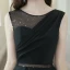 Fashion Black See-through Homecoming Graduation Dresses 2020 A-Line / Princess Scoop Neck Sleeveless Sequins Asymmetrical Backless Formal Dresses