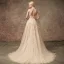 2 Piece Champagne Wedding Dresses 2020 A-Line / Princess Halter Sleeveless Backless Appliques Lace Beading Court Train Ruffle