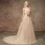2 Piece Champagne Wedding Dresses 2020 A-Line / Princess Halter Sleeveless Backless Appliques Lace Beading Court Train Ruffle