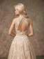 2 Piece Champagne Wedding Dresses 2020 A-Line / Princess Halter Sleeveless Backless Appliques Lace Beading Court Train Ruffle