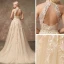 2 Piece Champagne Wedding Dresses 2020 A-Line / Princess Halter Sleeveless Backless Appliques Lace Beading Court Train Ruffle