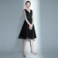 Fashion Black Homecoming Graduation Dresses 2020 A-Line / Princess V-Neck Sleeveless Beading Pearl Short Ruffle Backless Formal Dresses