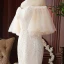 High-end Champagne Lace Wedding Dresses 2020 Trumpet / Mermaid Off-The-Shoulder Puffy 1/2 Sleeves Backless Court Train