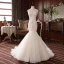 High-end Champagne Outdoor / Garden Wedding Dresses 2020 Trumpet / Mermaid Spaghetti Straps Sleeveless Backless Appliques Lace Sweep Train Ruffle