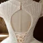 High-end Champagne Outdoor / Garden Wedding Dresses 2020 Ball Gown Scoop Neck Short Sleeve Backless Handmade  Beading Floor-Length / Long Ruffle
