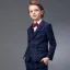 Modest / Simple Red Tie Navy Blue Checked Boys Wedding Suits 2020