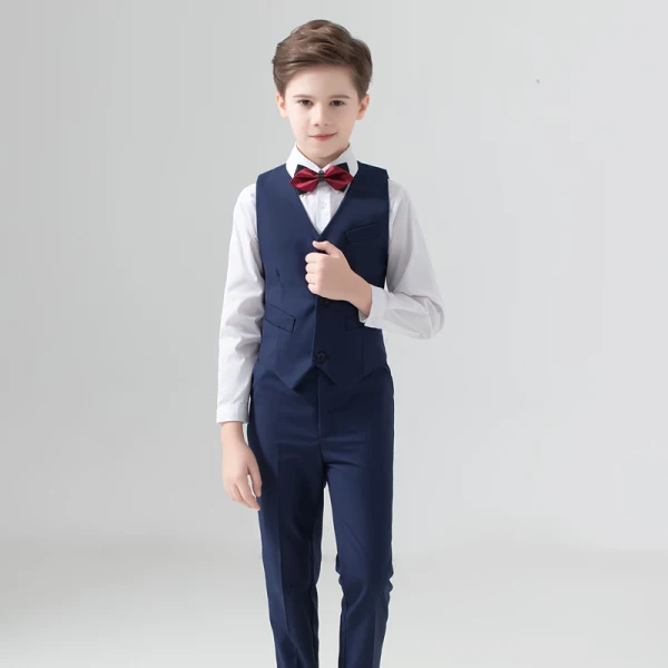 Simple Bordeaux Cravate Noire Costumes De Mariage pour garçons 2020