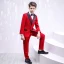Modest / Simple Black Tie Red Boys Wedding Suits 2020