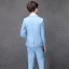 Mode Bleu Ciel Rayé Costumes De Mariage pour garçons 2020