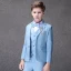Mode Bleu Ciel Rayé Costumes De Mariage pour garçons 2020