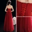 Schöne Rot Overall 2019 A Linie Bandeau Ärmellos Lange Rüschen Rückenfreies Abendkleider