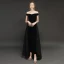 Modern / Fashion Winter Black Suede Jumpsuit 2019 A-Line / Princess Off-The-Shoulder Short Sleeve Floor-Length / Long Backless Evening Dresses