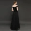 Modern / Fashion Winter Black Suede Jumpsuit 2019 A-Line / Princess Off-The-Shoulder Short Sleeve Floor-Length / Long Backless Evening Dresses