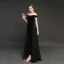 Modern / Fashion Winter Black Suede Jumpsuit 2019 A-Line / Princess Off-The-Shoulder Short Sleeve Floor-Length / Long Backless Evening Dresses