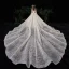 Vintage / Retro Champagne See-through Wedding Dresses 2020 Ball Gown High Neck Long Sleeve Backless Glitter Tulle Appliques Lace Beading Royal Train Ruffle