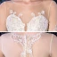 Romantic Ivory See-through Wedding Dresses 2020 Ball Gown Square Neckline 3/4 Sleeve Appliques Lace Beading Cathedral Train Ruffle