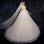 Affordable White Outdoor / Garden See-through Wedding Dresses 2020 Ball Gown High Neck 3/4 Sleeve Beading Pearl Sweep Train Ruffle