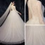 Affordable White Outdoor / Garden See-through Wedding Dresses 2020 Ball Gown High Neck 3/4 Sleeve Beading Pearl Sweep Train Ruffle