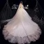 Illusion Ivoire Transparentes Robe De Mariée 2020 Princesse Encolure Dégagée 3/4 Manches Dos Nu Glitter Tulle Appliques En Dentelle Perlage Cathedral Train Volants