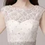 Affordable Silver Pierced Evening Dresses  2018 A-Line / Princess Scoop Neck Sleeveless Pearl Rhinestone Sash Floor-Length / Long Formal Dresses