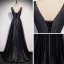 Fashion Black Evening Dresses  2020 A-Line / Princess V-Neck Sleeveless Glitter Tulle Beading Sash Floor-Length / Long Ruffle Backless Formal Dresses