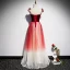 Chic / Beautiful Burgundy Gradient-Color Evening Dresses  2020 A-Line / Princess Spaghetti Straps Sleeveless Glitter Sequins Tulle Sash Floor-Length / Long Ruffle Backless Formal Dresses