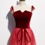 Chic / Beautiful Burgundy Gradient-Color Evening Dresses  2020 A-Line / Princess Spaghetti Straps Sleeveless Glitter Sequins Tulle Sash Floor-Length / Long Ruffle Backless Formal Dresses
