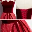 Chic / Beautiful Burgundy Gradient-Color Evening Dresses  2020 A-Line / Princess Spaghetti Straps Sleeveless Glitter Sequins Tulle Sash Floor-Length / Long Ruffle Backless Formal Dresses