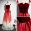 Chic / Beautiful Burgundy Gradient-Color Evening Dresses  2020 A-Line / Princess Spaghetti Straps Sleeveless Glitter Sequins Tulle Sash Floor-Length / Long Ruffle Backless Formal Dresses