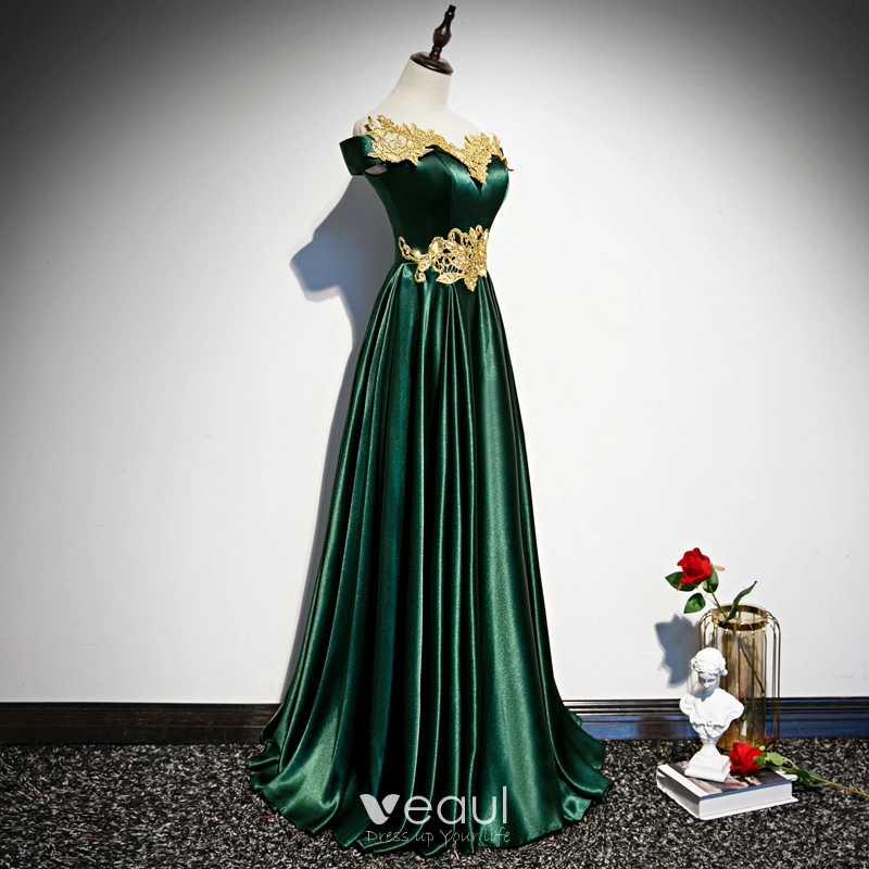 Arabian Gown in Emerald Green 3 piece Satin Niqah Dress – Maxim Creation