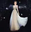 Sexy Champagne Transparentes Robe De Soirée 2020 Princesse Bretelles Spaghetti V-Cou Manches Courtes Perlage Longue Dos Nu Robe De Ceremonie