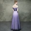 Chic Violet Dégradé De Couleur Lavande Robe De Soirée 2019 Empire De l'épaule Manches Courtes Longue Robe De Ceremonie Dos Nu Volants
