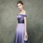 Chic Violet Dégradé De Couleur Lavande Robe De Soirée 2019 Empire De l'épaule Manches Courtes Longue Robe De Ceremonie Dos Nu Volants