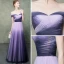 Chic Violet Dégradé De Couleur Lavande Robe De Soirée 2019 Empire De l'épaule Manches Courtes Longue Robe De Ceremonie Dos Nu Volants