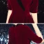 Affordable Suede Burgundy Winter Evening Dresses  2020 A-Line / Princess V-Neck 1/2 Sleeves Sash Floor-Length / Long Formal Dresses