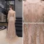 Haut de Gamme Doré Transparentes Robe De Soirée 2020 Princesse Encolure Dégagée Gonflée Manches Longues Étoile Perlage Faux Diamant Train De Balayage Volants Robe De Ceremonie