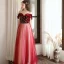 Chic / Beautiful Red Suede Evening Dresses  2020 A-Line / Princess Off-The-Shoulder Short Sleeve Beading Glitter Tulle Floor-Length / Long Ruffle Backless Formal Dresses