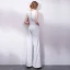 Elegante Ivory / Creme Overall 2019 V-Ausschnitt Ärmellos Stoffgürtel Lange Abendkleider