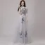 Chinese style Pearl Pink Evening Dresses  2018 A-Line / Princess High Neck 1/2 Sleeves Appliques Lace Floor-Length / Long Ruffle Formal Dresses