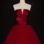 Modern / Fashion Red Prom Dresses 2019 Ball Gown Strapless Sleeveless Floor-Length / Long Ruffle Backless Formal Dresses
